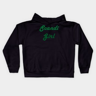 Scandi Girl Green Two Tone Kids Hoodie